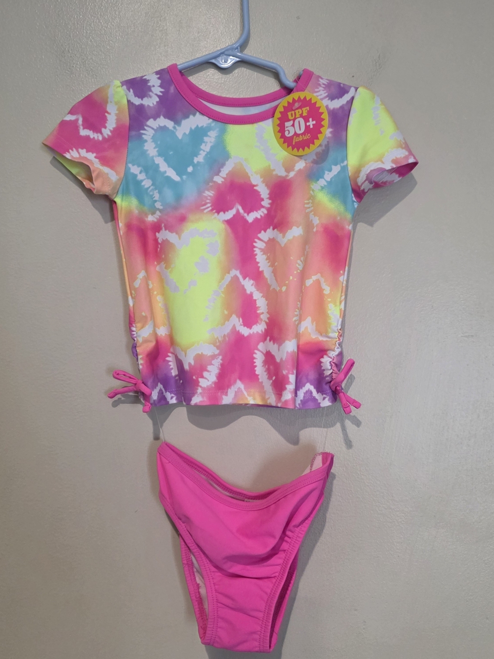 The Children's Place Girls 18-24M 2pc UPF 50+ Tie Dye Swim Set Retro Colorful